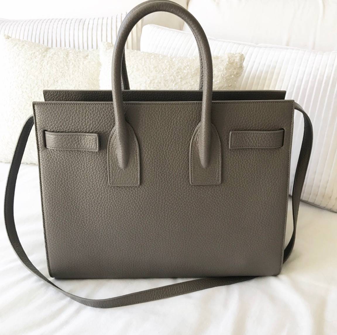 Saint Laurent Classic Sac de Jour in Fog Grained Leather - Stephanie ...